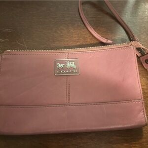 Coach Mauve Leather Wristlet
